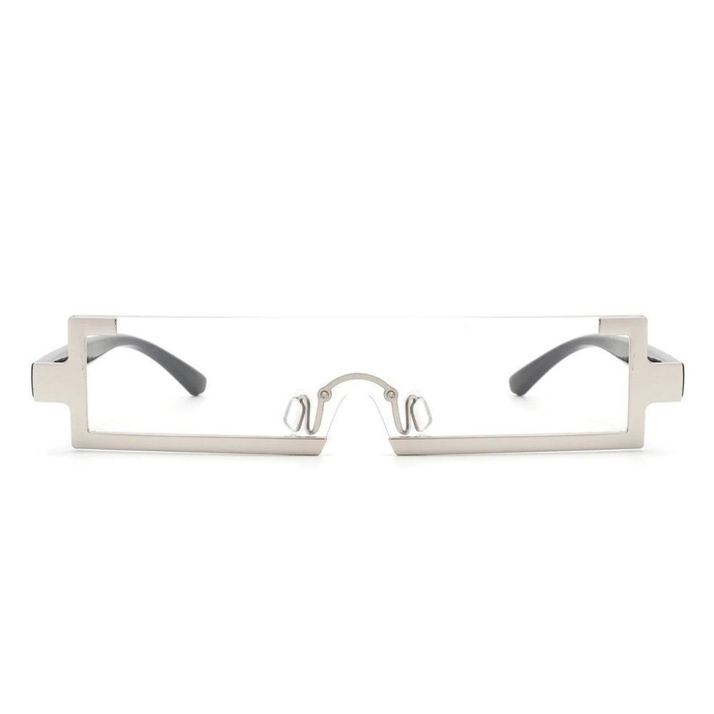 6176 | Clear Lens Slim Flat Top Sunglasses